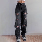 Women's pants with tears
