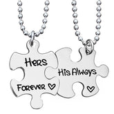 Her Forever His Always Promise Couple Necklaces
