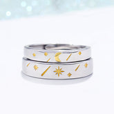 Sun and Moon Couple Rings Set for 2
