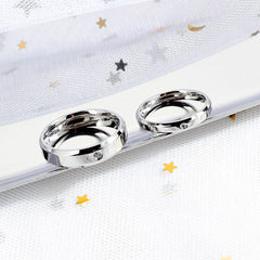 Engraved Matching Couple Titanium Promise Rings