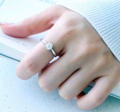 Custom Couples Promise Rings Set - Sterling Silver - Adjustable Size
