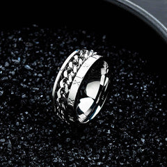 Customized Mens Fidget Spin Ring Titanium 8mm