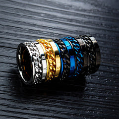 Customized Mens Fidget Spin Ring Titanium 8mm