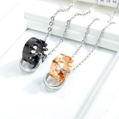 King Queen Crown Couple Promise Necklaces Set