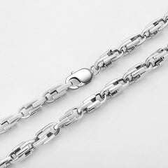 Mens Sterling Silver Chain Necklace - Classic Curb/Cuban Link, 925, 55cm/60cm