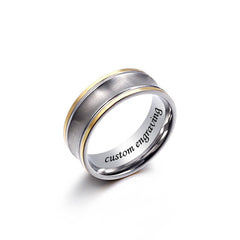 Name Engraved Mens Wedding Band 8mm