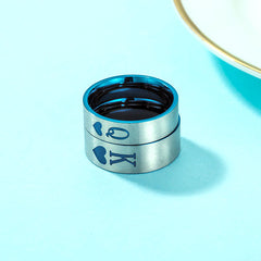 King and Queen Couple Rings Set for 2 - Custom Engravable