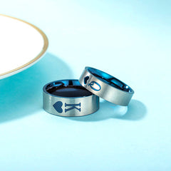 King and Queen Couple Rings Set for 2 - Custom Engravable