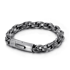 Custom Engravable Vintage Mens Bracelet 8 Inches Steel