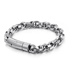 Custom Engravable Vintage Mens Bracelet 8 Inches Steel