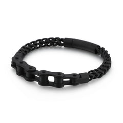 Engraved Mens Bike Chain Bracelet 22cm