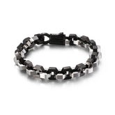 Geometric Link Chain Mens Bracelet 22cm