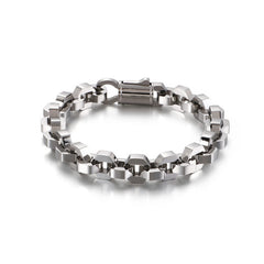 Geometric Link Chain Mens Bracelet 22cm