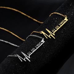 Heartbeat Custom Name/Date Necklace