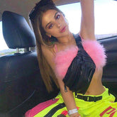 European And American Sexy Pink Plush Camisole Women