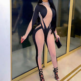 Women's full mesh playsuit