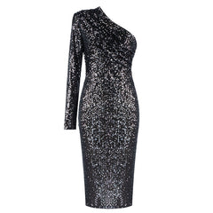 Dress Oblique Evening Dress Sequins