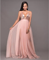 Mesh Stitching Sequin Suspender Halter Dress