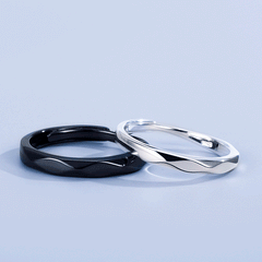 Matching Adjustable Size Promise Rings Set for Couples