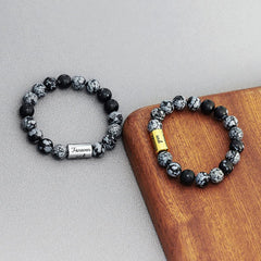 Custom Alabaster Beads Bracelet for Men