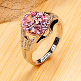Engraved 3 Carats Oval Cut Lab Diamond Ring