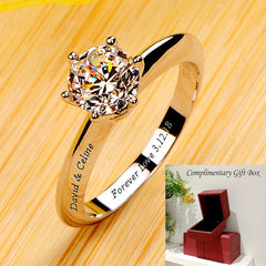 Gulleiâ„?Engraved 1 Carat Lab Diamond Solitaire Ring for Her