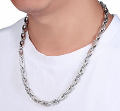 Mens Sterling Silver Chain Necklace - Classic Curb/Cuban Link, 925, 55cm/60cm