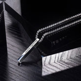 Custom Engravable Vertical Bar Pendant Necklace
