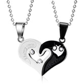 Personalized Half Hearts Couple Promise Necklaces Set for 2