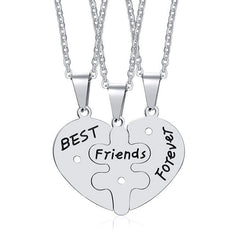Hearts 3 Piece Best Friends Forever Necklaces