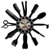 Creative Vinyl Clock Gift Idea for Barber Hair Salon Wall Decor