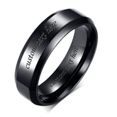 Engraved Mens Titanium Wedding Band