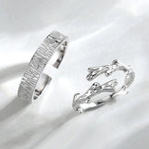 Matching Couple Rings Jewelry Gift Set (Adjustable Size)