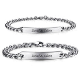 Personalized Couple Bracelets - Engraved Matching Set