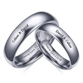 Personalized Tungsten Carbide Wedding Bands for Couples