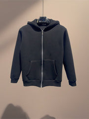 Felpa basic full zip hoodie Nera