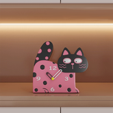Cute Cat Kids Bedroom Silent Clock â€?Resin (27×25 cm)