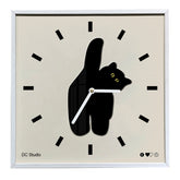 Midnight Muse Silent Square Cat Wall Clock �12"