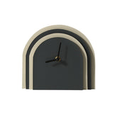 Multilayered Wood & Leather Silent Desk Clock â€?19×17 cm (Blue/Brown)