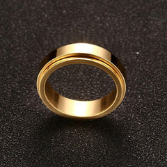 Engraved Mens Fidget Spinner Ring Titanium 6mm