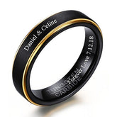 Custom Name Mens Wedding Band Tungsten 5mm