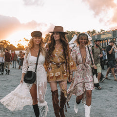 Women's Bohemian V-neck print dress