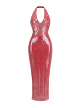 Riona Sequin Halter Maxi Dress