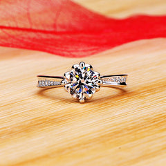 1.2 Carats Lab Diamond Women Ring with Name Engraved