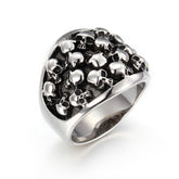 Custom Skulls Stainless Steel Mens Ring 8mm