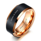 Mens Engraved Tungsten Promise Ring