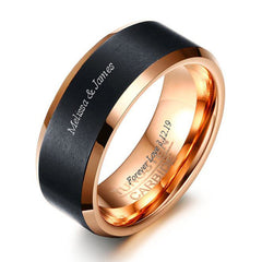 Mens Engraved Tungsten Promise Ring