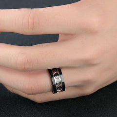 Two-Tone Roman Numeral Spinner Ring for Men (Engravable)