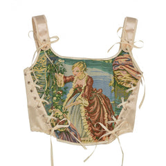 Corsetto con tema vintage stringato dietro