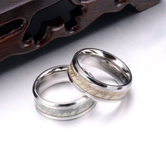 Night Glowing Mens Ring with Engraving